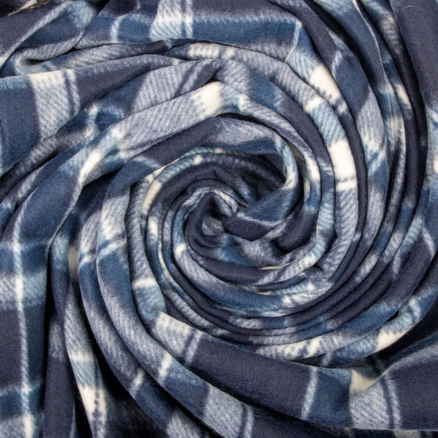 Single Plaid Color 60”L X 50”W Fleece Throw Blanket for Fall, Winter, Spring, Summer, Men, Women, Children & Pets in Blue Plaid