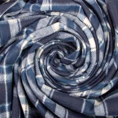 Single Plaid Color 60”L X 50”W Fleece Throw Blanket for Fall, Winter, Spring, Summer, Men, Women, Children & Pets in Blue Plaid