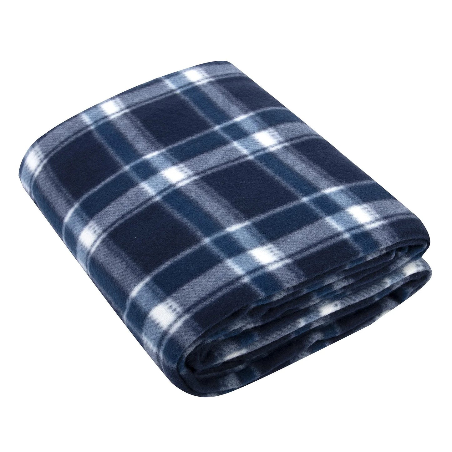 Single Plaid Color 60”L X 50”W Fleece Throw Blanket for Fall, Winter, Spring, Summer, Men, Women, Children & Pets in Blue Plaid
