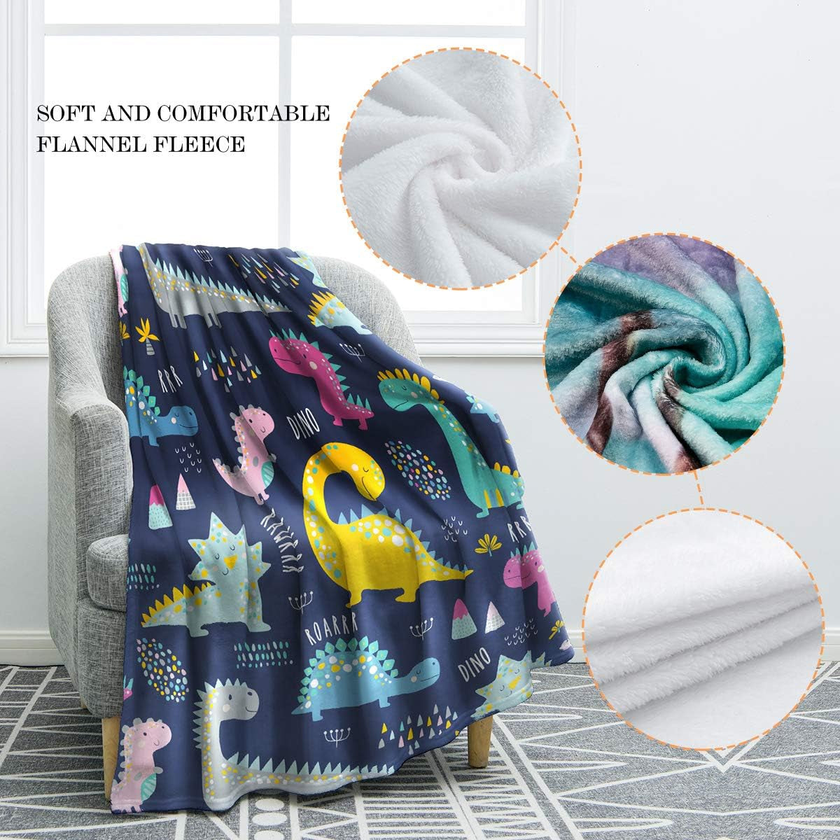 Dinosaurs Gifts for Boys Kids Teens, Dino Blanket Christmas Birthday Valentine'S Day Toys Gifts for Kids Age 2 3 4 5 6 7 8 9 10 Year Old