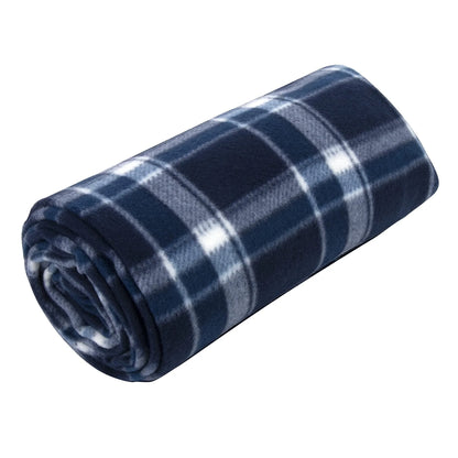 Single Plaid Color 60”L X 50”W Fleece Throw Blanket for Fall, Winter, Spring, Summer, Men, Women, Children & Pets in Blue Plaid