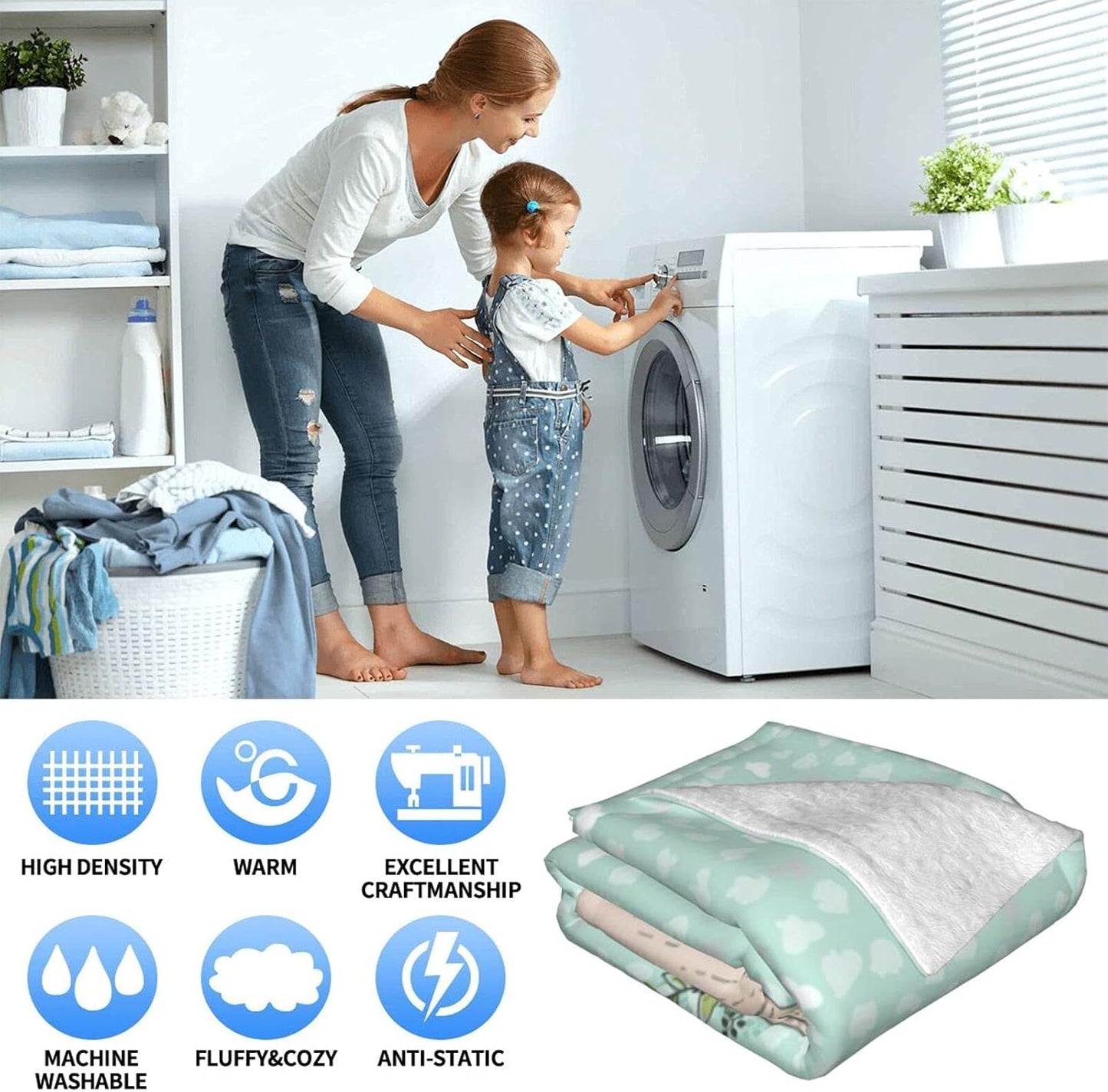 Horse with Wreath Throw Blanket for Girls Warm Ultra-Soft Micro Fleece Blanket for Bed Couch Living Room