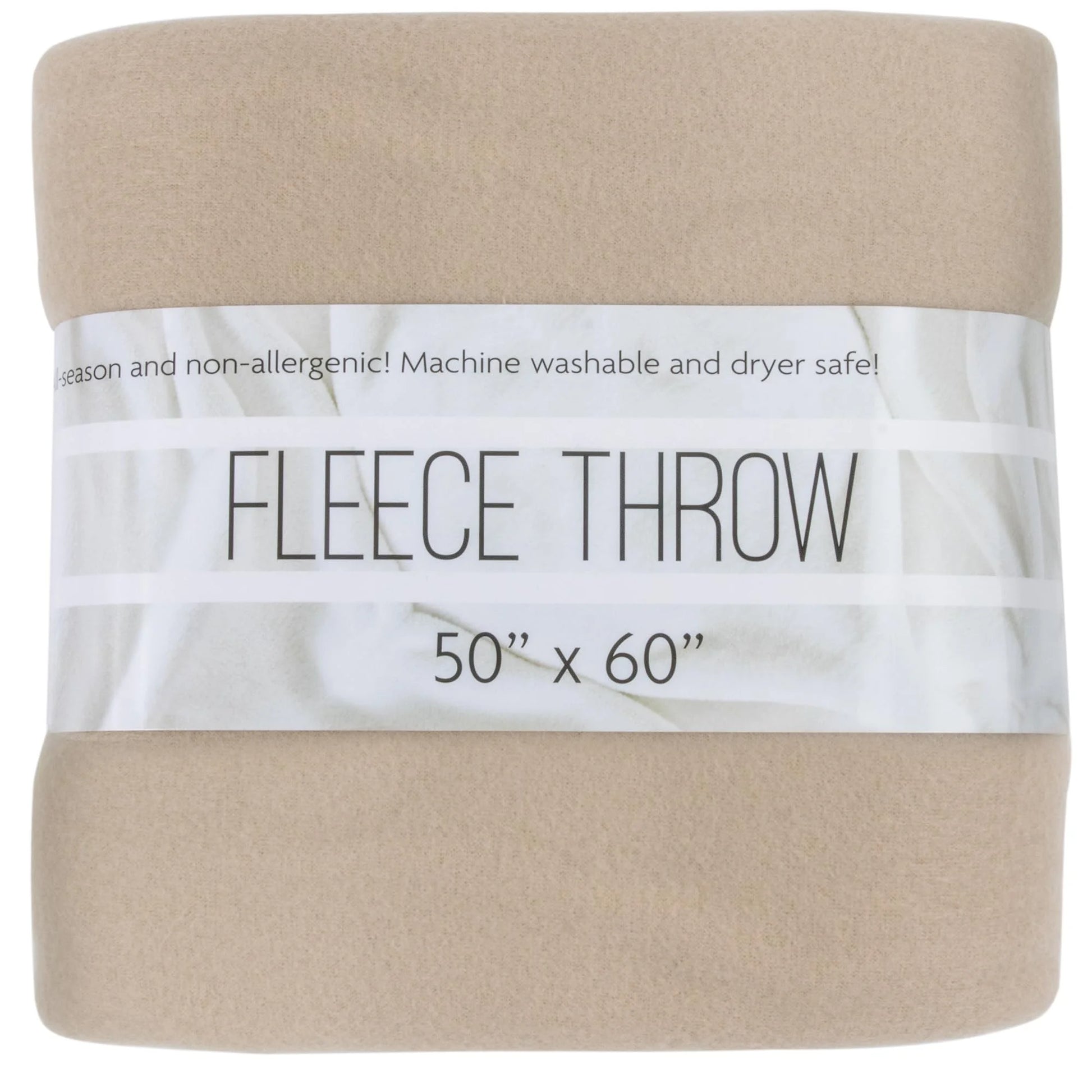 Single Solid Color Hypoallergenic 60”L X 50”W Fleece Throw Blanket for Fall, Winter, Spring, Summer, Men, Women, Children & Pets in Khaki